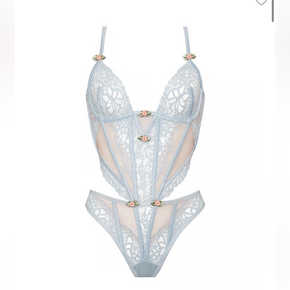 NWT For Love and Lemons Butterfly Lace Teddy - Picture 4 of 8